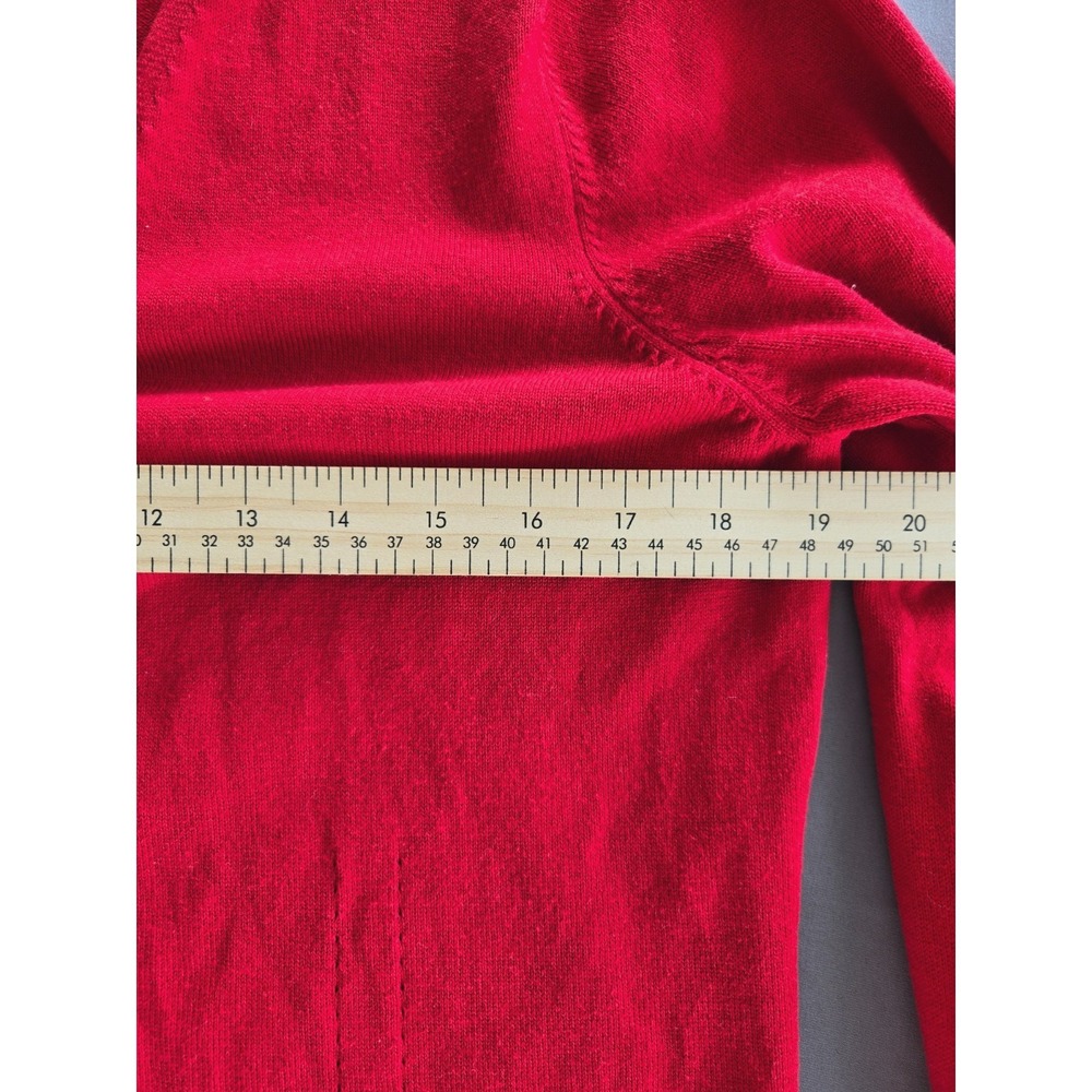 Vintage GAP Stretch Red Cardigan Sweater Soft Women L Y2K Preppy Quiet Luxury - Picture 15 of 16